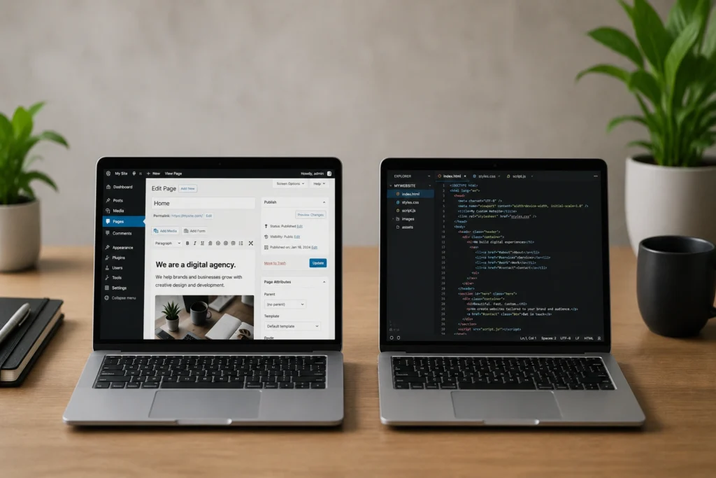 wordpress vs custom website