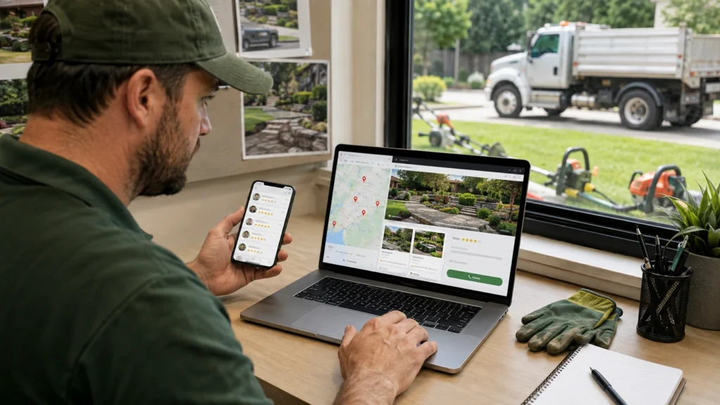 how landscapers find clients online
